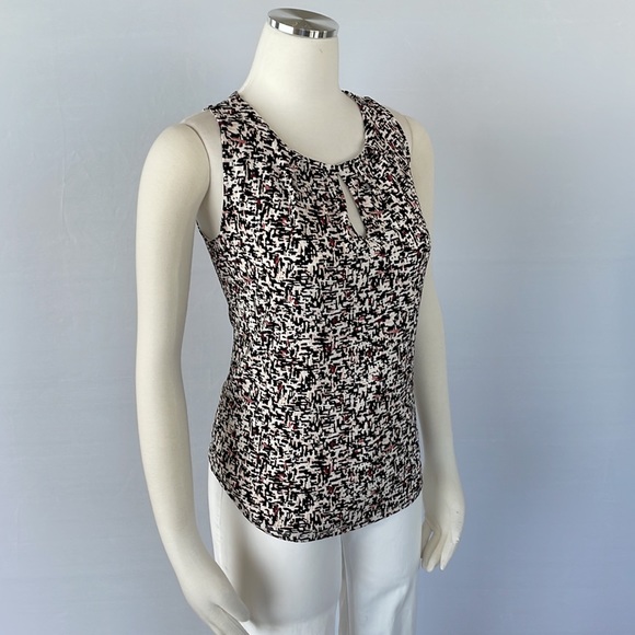 WHBM  Sleeveless Print Top Size Small Pink/Black - Picture 7 of 16